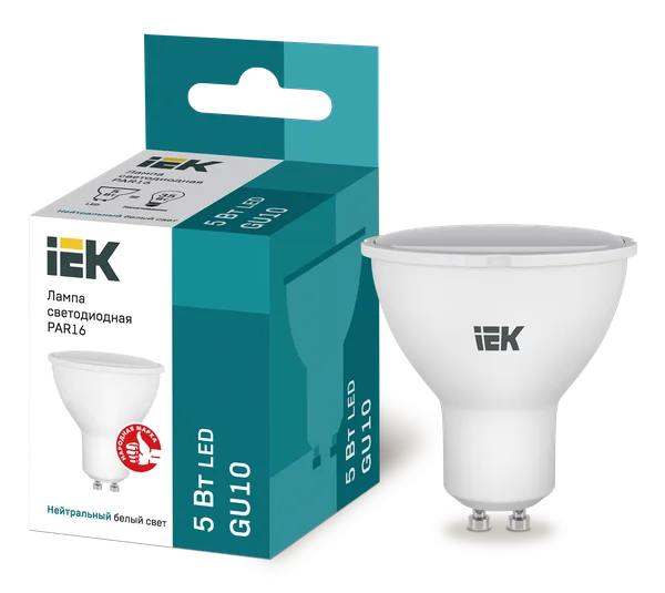Лампа светодиодная PAR16 софит 5Вт 230В 4000К GU10 IEK