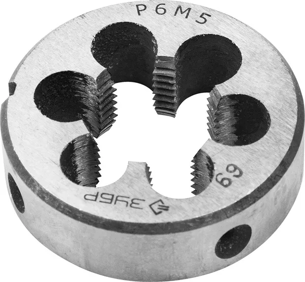 М18x2.5мм, плашка, сталь Р6М5, круглая машинно-ручная 4-28023-18-2.5 ЗУБР
