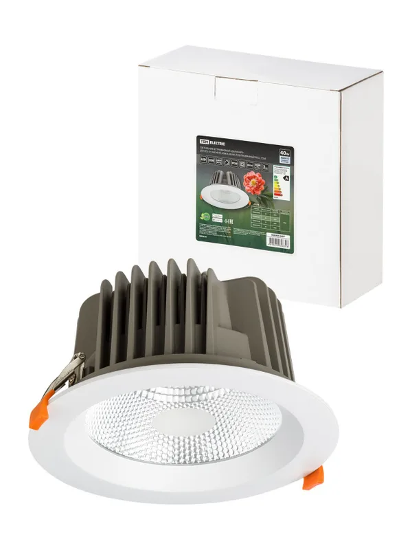 Светильник встраиваемый "Даунлайт" LED DCL-01-040 40 Вт, 4000 К, 80 Ra, IP20, прозрачный расс., TDM — фото 5