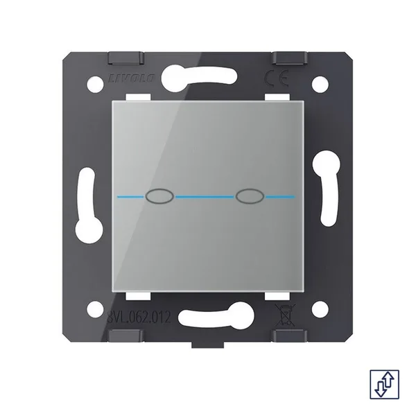 Сенсорный выключатель для штор Quadro, цвет серый (механизм) Livolo — фото 2