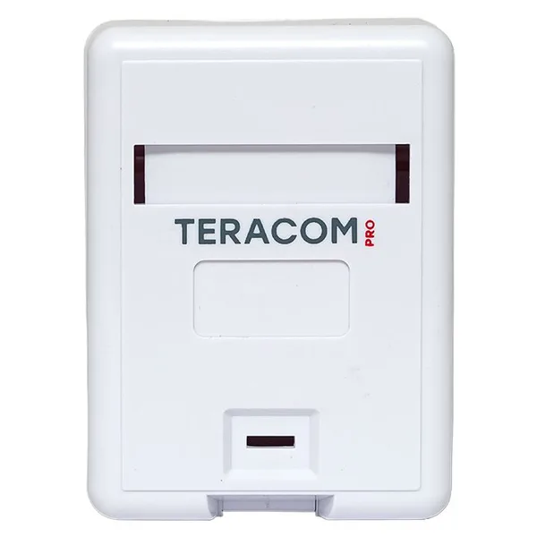 Корпус настенной розетки TERACOM PRO на 1 модуль Keystone со шторкой и маркером белый EKF — фото 2