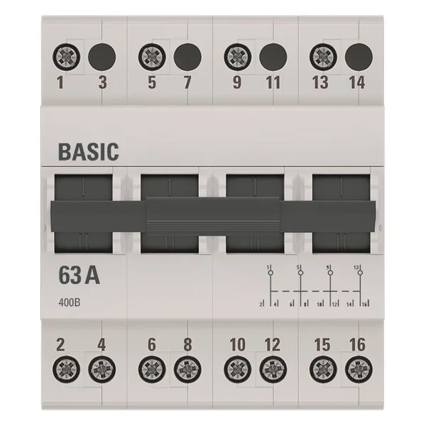 Трехпозиционный переключатель 4П 63А Basic EKF — фото 2
