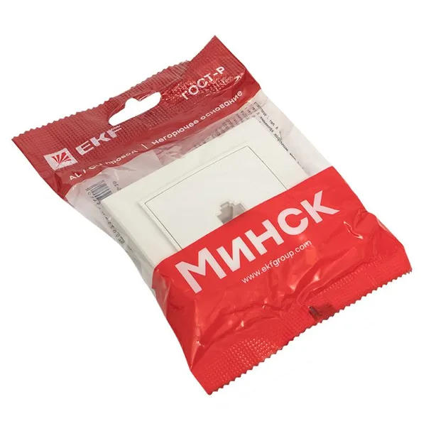 Минск Розетка RJ-45 1-местная СП белая EKF — фото 2