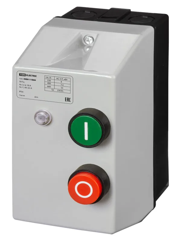 Контактор КМН11860 18А в оболочке с индикатором Ue=220В/АС3 IP54 TDM — фото 7