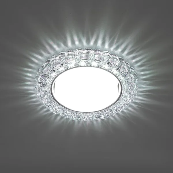Св-к встр.с белой LED подсветкой 6400К Feron CD4045 потолочный GX53 без лампы, прозр., хром — фото 2