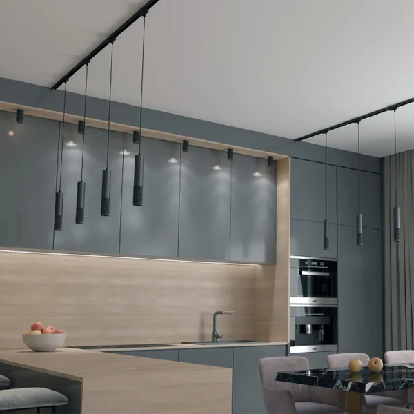 Трехфазный трековый cветильник,провод 1м IP20 GU10 50W 220V MAIS черный NOVOTECH — фото 2