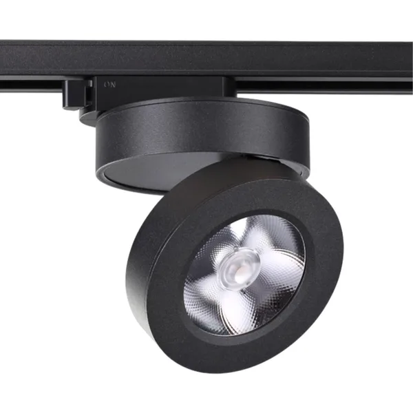 Св-к трековый однофазный IP20 LED 3000К 12W 220V GRODA черный NOVOTECH
