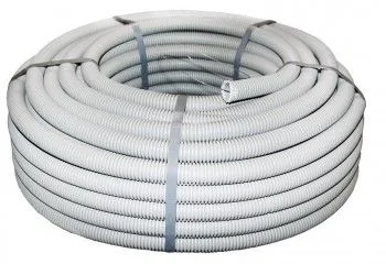 Труба гофр, ПВХ тяжелая с протяжкой d25 мм (75 м) серая EKF-Plast