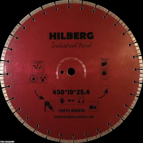 Диск алмазный отрезной 450*25,4*12 Industrial Hard HI810 Hilberg — фото 3