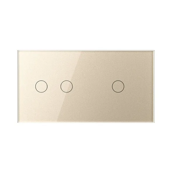 Сенсорный выключатель 3 клавиши (2-1), 2 поста, цвет шампань Livolo — фото 2