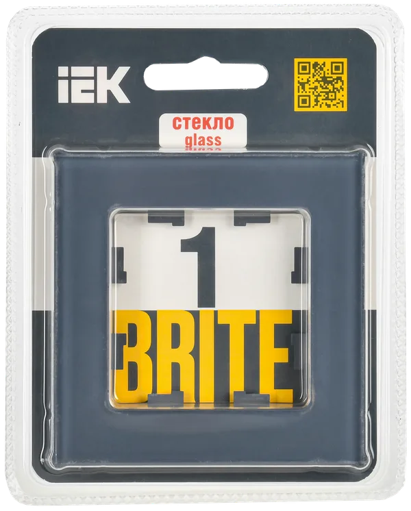 BRITE Рамка 1-мест. РУ-1-2-Бр стекло маренго матовый IEK — фото 2