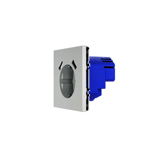 Розетка встраиваемая Voltum S70 с заземлением и защитными шторками, 16А, с USB, A+A, (сталь) — фото 15