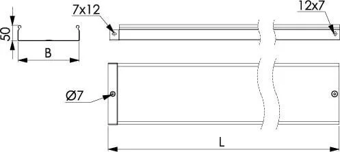 Лоток 500х50 L3000 толщ.1,5 мм, горячеоцинкованный DKC — фото 2