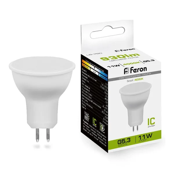 Лампа светодиодная Feron LB-760 MR16 G5.3 11W 4000K — фото 2