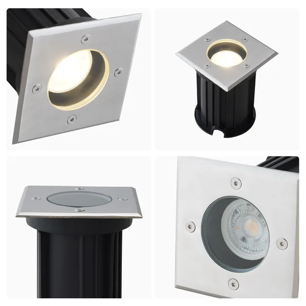 11-134 Светильник уличный, грунтовый 1хMAX 35Вт, 1хGU10, ~230В/50Гц, IP67, 110х110х138мм, хром, алюминий, лампа в комплект не входит Apeyron — фото 8