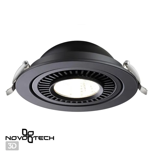 Св-к встр.св/д IP20 LED 18W 1600Лм 4000K 220V GESSO черный NOVOTECH — фото 3