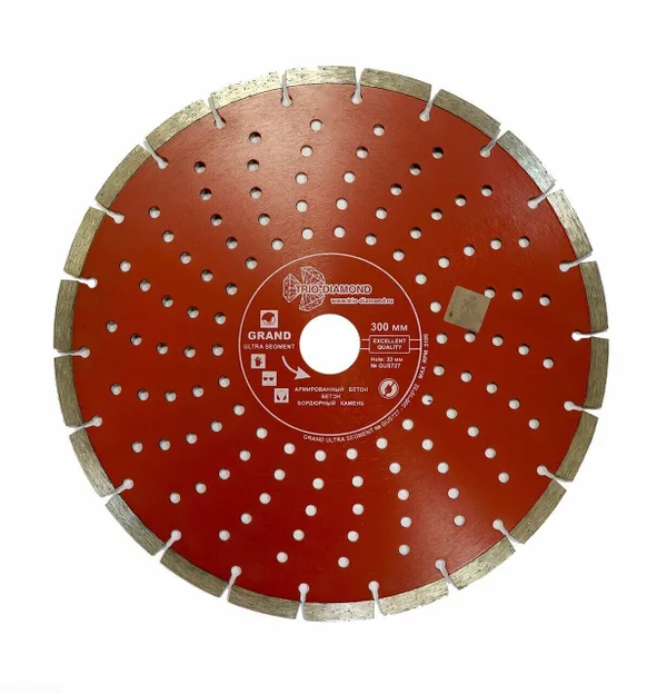 Диск алмазный отрезной 300*32 Сегментный серия Grand hot press GUS727 Trio-Diamond — фото 3