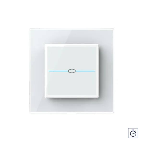 Сенсорный выключатель с таймером Quadro 1 клавиша 1 модуль Белый Livolo — фото 2