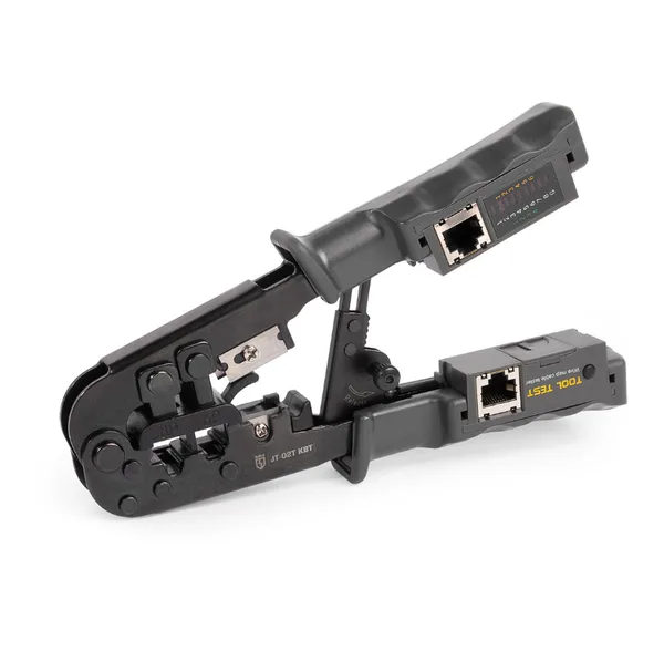 Пресс-клещи для RJ разъемов JT-02T (кримпер) для разъемов RJ-45, RJ-12, RJ-11 c тестером витой пары КВТ