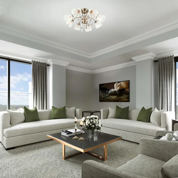 Потолочная люстра с плафонами 8*E27 60Вт белый IP20 Floranse (30155/8 белый) Eurosvet — фото 2