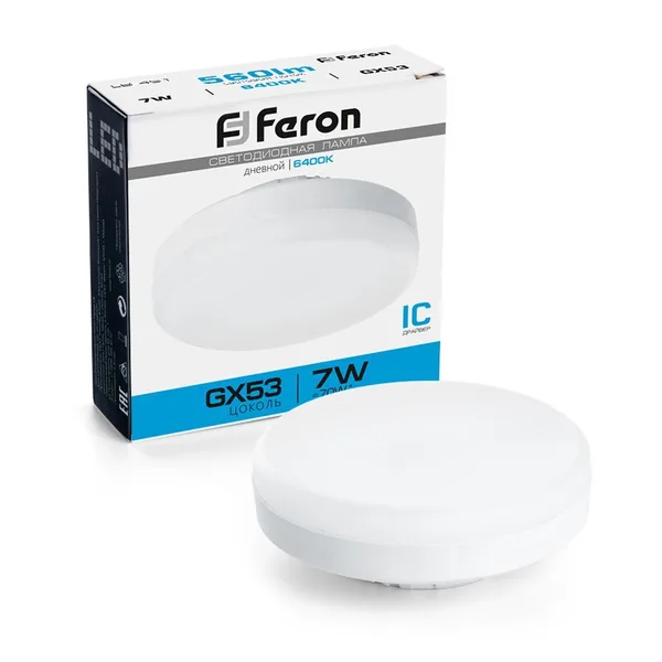 Лампа светодиодная Feron LB-451 GX53 7W 6400K — фото 2
