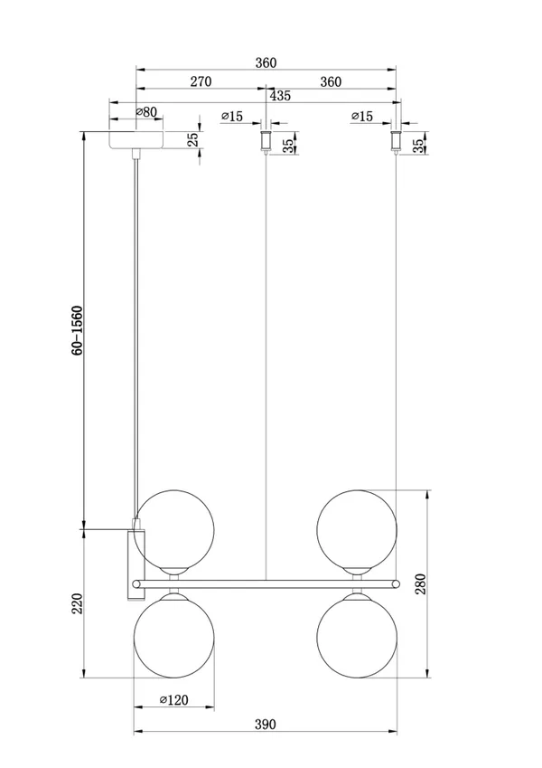 Подвесной светильник 4*G9 25Вт Латунь IP20 Ring MOD013PL-04BS Maytoni — фото 4