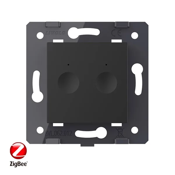 Двухклавишный сенсорный выключатель ZigBee Module, цвет черный (механизм) Livolo — фото 2