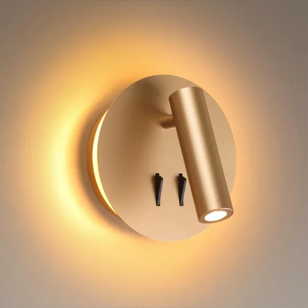Настен.св-к с лампой д/чтения с выкл LED 9W 3000K 220V BEAM золот/металл ODEON LIGHT — фото 3
