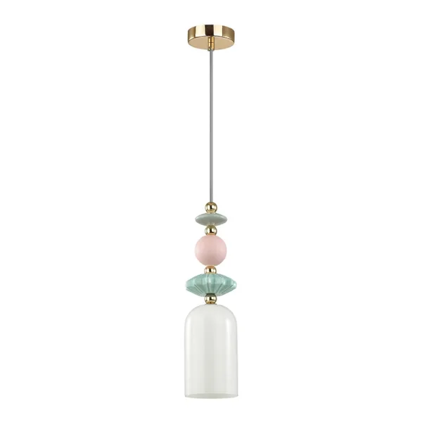 Подвес E14 1*40W CANDY золото/разноцветн./керамика/стекло C ODEON LIGHT