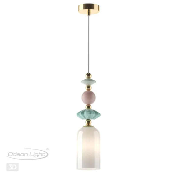 Подвес E14 1*40W CANDY золото/разноцветн./керамика/стекло C ODEON LIGHT — фото 4