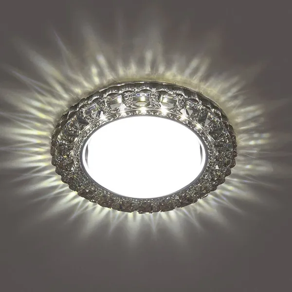 Светильник встр. с белой LED подсветкой 4000К Feron CD4045 потолочный GX53 без лампы, серый, хром — фото 4