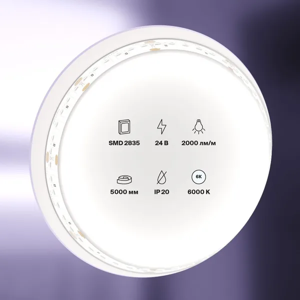 Лента светодиодная 24В 2835 20Вт/м 180LED/м 6000K 5м IP20 Technical Maytoni — фото 3
