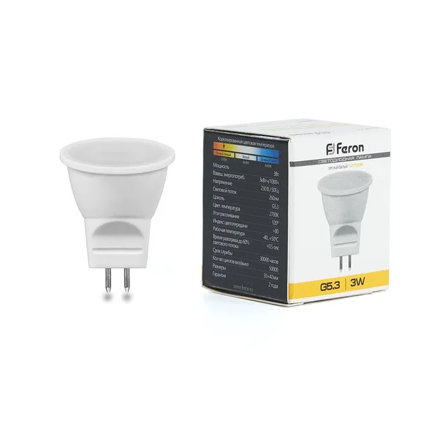 Лампа светодиодная Feron LB-271 MR11 G5.3 3W 2700K — фото 2