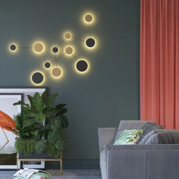 Настенный св-к провод 2,2м LED 29W GALAXY черн/золот/металл ODEON LIGHT — фото 2