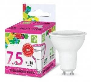 Лампа св/д GU10 7.5W 6500К ASD