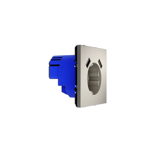 Розетка встраиваемая Voltum S70 с заземлением и защитными шторками, 16А, с USB, A+A, (кашемир) — фото 21