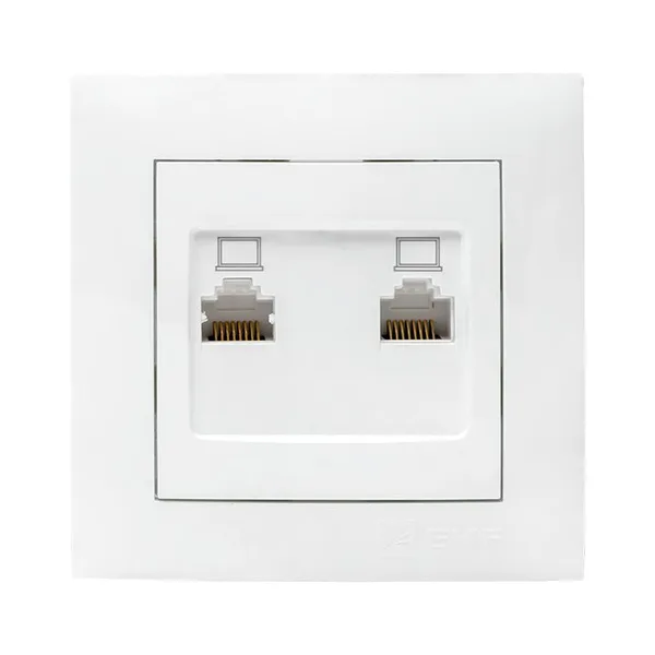 Валенсия Розетка компьютерная RJ-45 2-местная белая EKF — фото 2