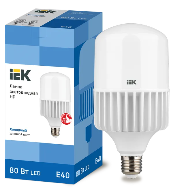 Лампа светодиодная HP 80Вт 230В 6500К E40 IEK