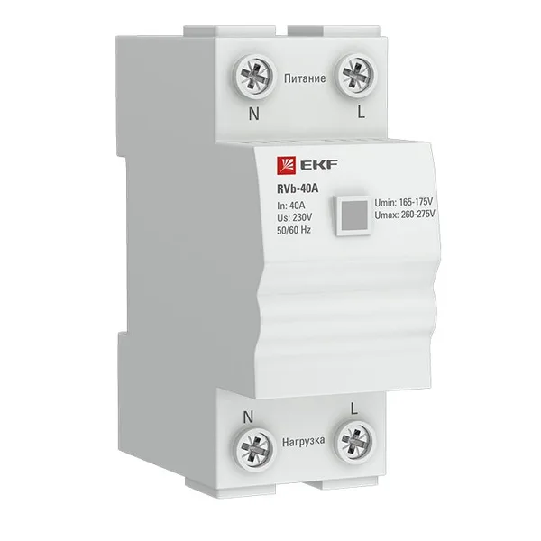 Реле напряжения (сквозное подкл,) RVb-40A Basic EKF