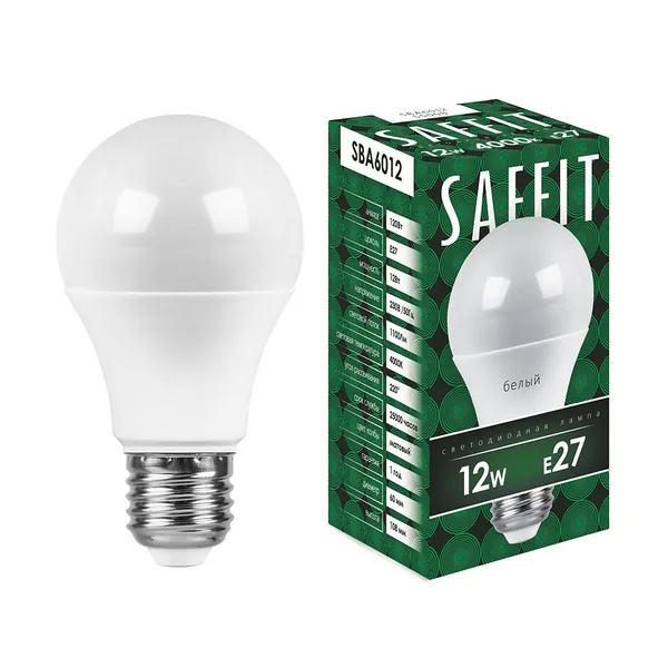 Лампа светодиодная SAFFIT SBA6012 Шар E27 12W 4000K Feron