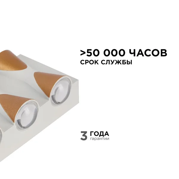 31-01 Светильник светодиодный, настенный, 6Вт, 230В/50Гц, 480лм, 3000К, IP54, 140х80х50мм, белый, алюминий Apeyron — фото 4