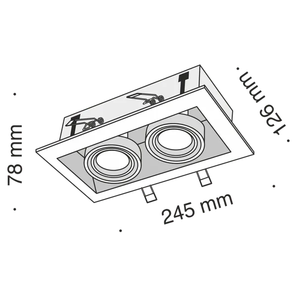 Встраиваемый светильник 2*GU10 50Вт Серебро IP20 Metal Modern DL008-2-02-S Technical Maytoni — фото 8