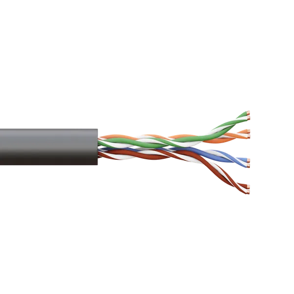 Кабель витая пара TERACOM PRO Cat,5E U/UTP 4 пары solid внешний 24AWG оболочка LDPE цвет черный (упак, 305м) EKF — фото 2