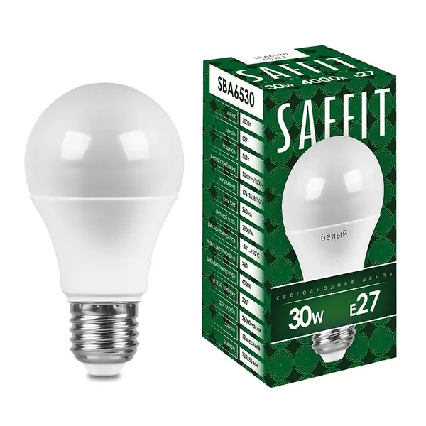 Лампа светодиодная SAFFIT SBA6530 Шар E27 30W 6400K Feron