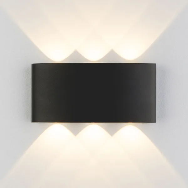 Уличный настенный светодиодный светильник 6Вт 3000К черный IP54 TECHNO LED TWINKY TRIO (a049671) Elektrostandard — фото 2
