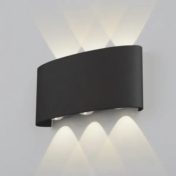 Уличный настенный светодиодный светильник 6Вт 3000К черный IP54 TECHNO LED TWINKY TRIO (a049671) Elektrostandard