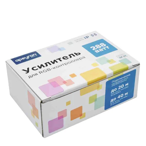 04-04 Усилитель RGB 12В/24В, 288 Вт, 3 канала*8А, размеры 73*80*33 мм Apeyron — фото 7