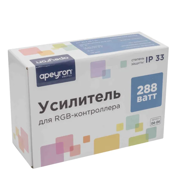 04-04 Усилитель RGB 12В/24В, 288 Вт, 3 канала*8А, размеры 73*80*33 мм Apeyron — фото 6