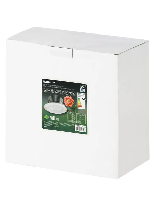 Светильник встраиваемый "Даунлайт" LED DCL-01-060 60 Вт, 4000 К, 80 Ra, IP20, прозрачный расс., TDM