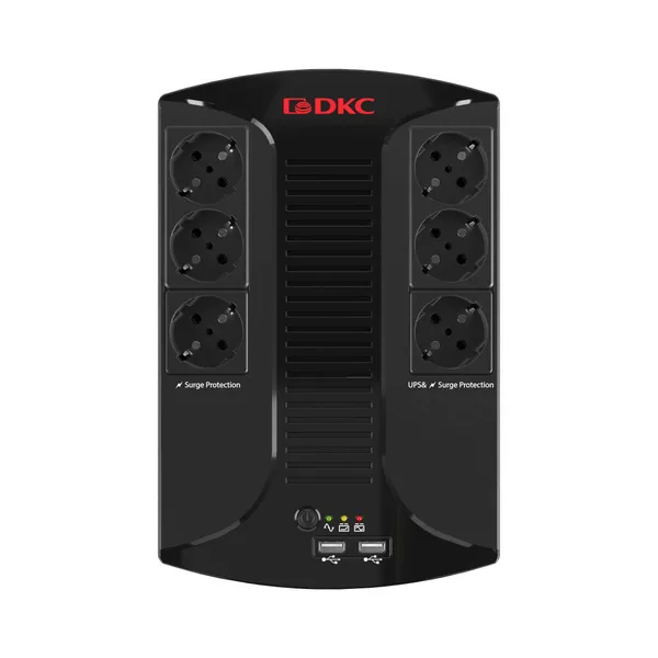 Линейно-интерактивный ИБП ДКС серии Info PDU, 600 ВА/360 Вт, 1/1, 6xSchuko, USB для зарядки (2), USB + RJ11, 1x7Aч DKC — фото 7